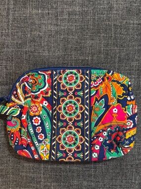 Vera Bradley Quilted Zip Cosmetic Makeup Pouch | Colorful Paisley | Like New